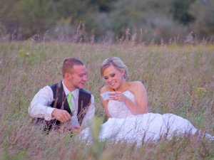 Wedding Reception Photography - in a field
