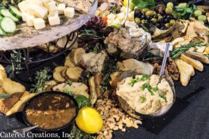 A variety of appetizers at the grazing table of the Spring Tasting Event